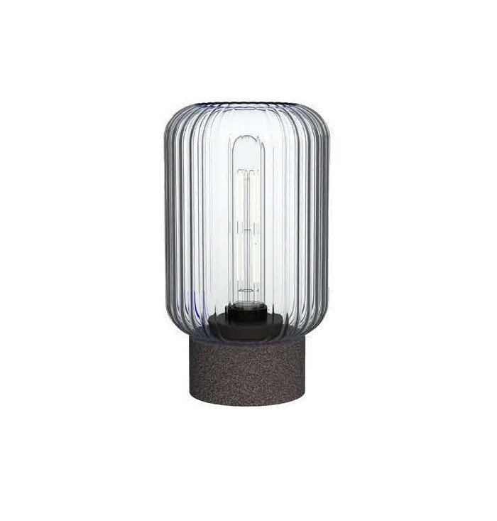 Striped Glass Table Light With Dry Cell