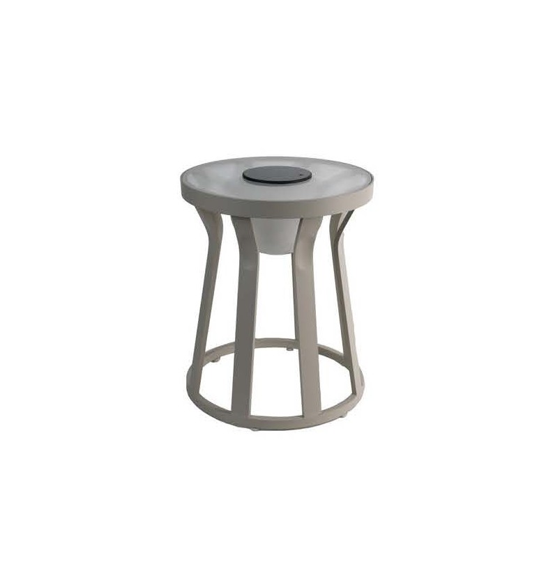 All Aluminum Glass Waist Solar Coffee Table Light