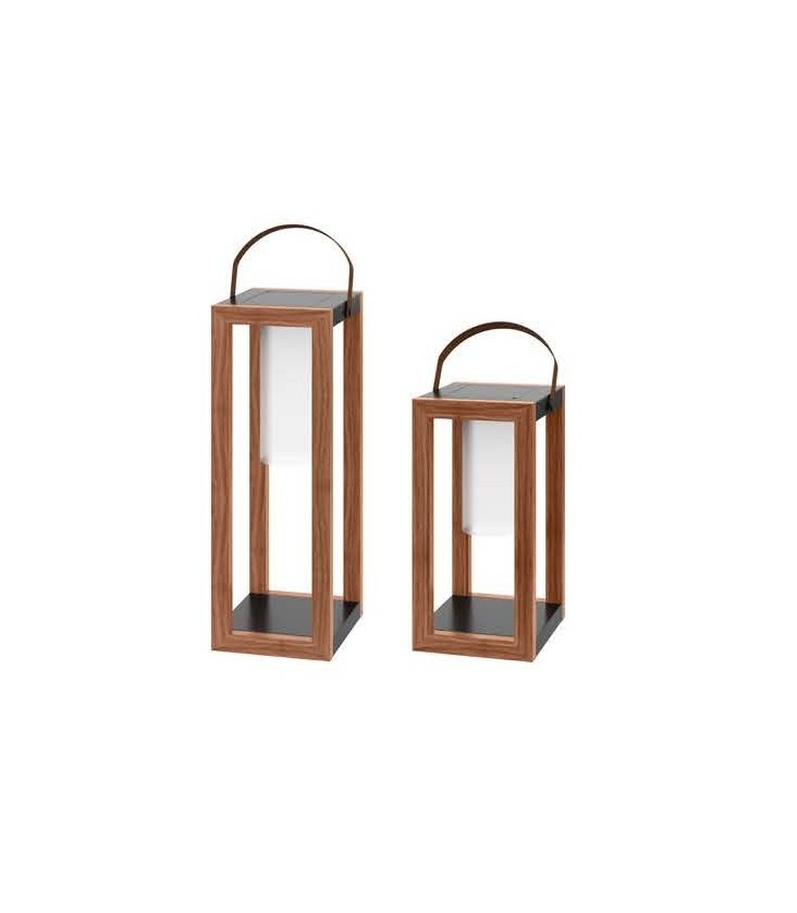 Wood Grain Steel Lantern